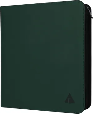 Rayvol Trading Card Binder, 9 Pocket Fit 1404 Cards - Metal D-Ring Card Holder with 78 Double-Sided Clear Pages, Top-Loading Collectors Album -Forest Green