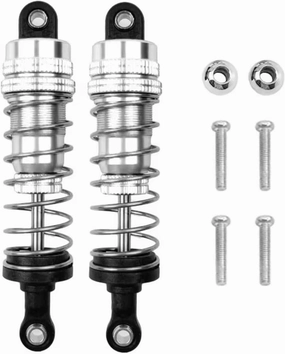 Rc Shock Absorber For Wltoys 144001 144002 144010 124007 124008 124016 124018 124019 Metal Shock Absorber Oil Damper RC Car Upgrade Parts Accessories Replace Use(Silver)