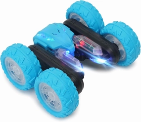 RC Stunt Car for Kids, Remote Control Cars for Boys, Double-Sided 360° Rotating Stunt Toy Cars, 4WD RC Car for Kids, RC Cars Toys with LED Lights for Boys Girls Ages (Blue)