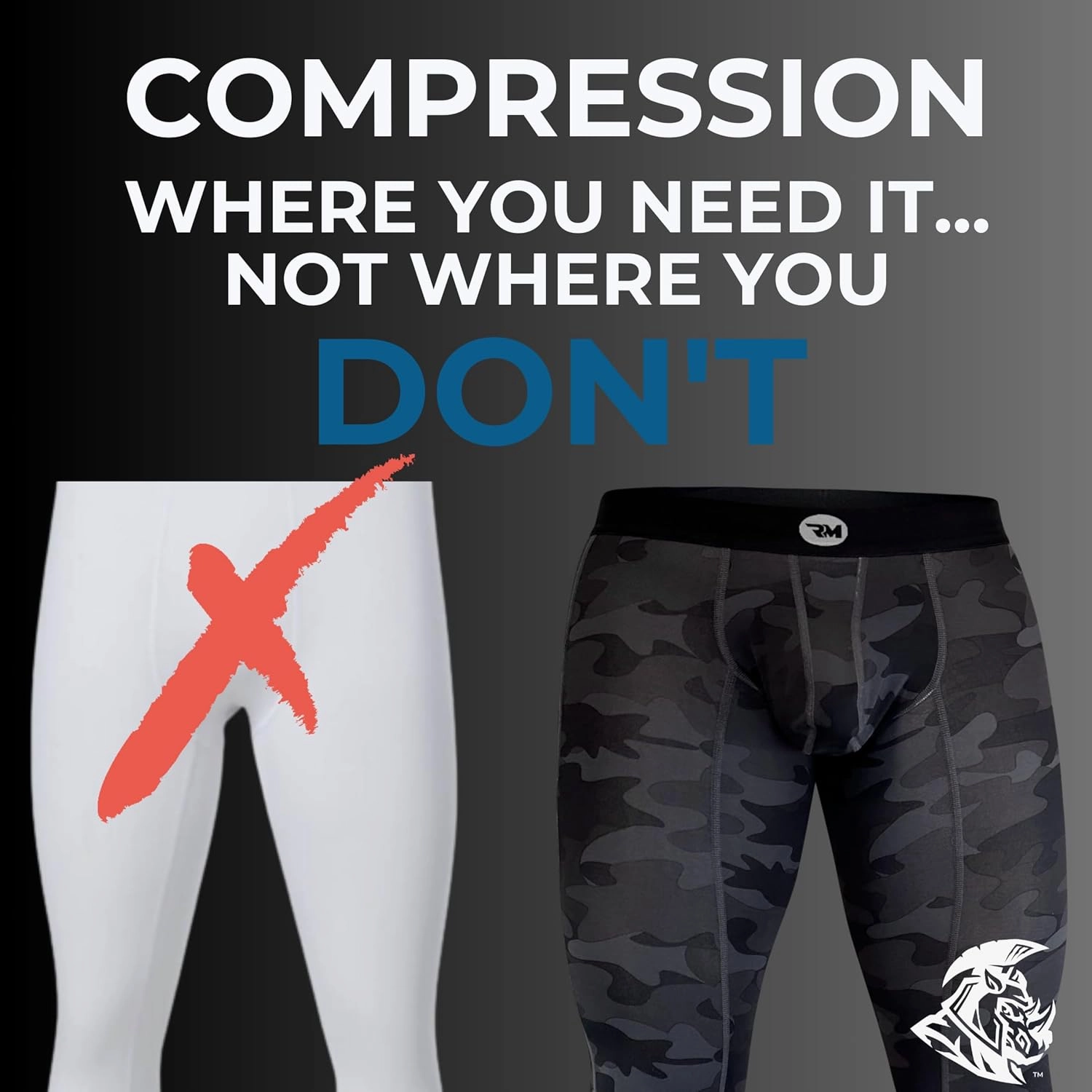 Real Men ABCD Pouch Compression Pants - 1, 2 & 3 Pack, Mens Leggings, Yoga Pants, Tights, Base Layer Men Cold Weather