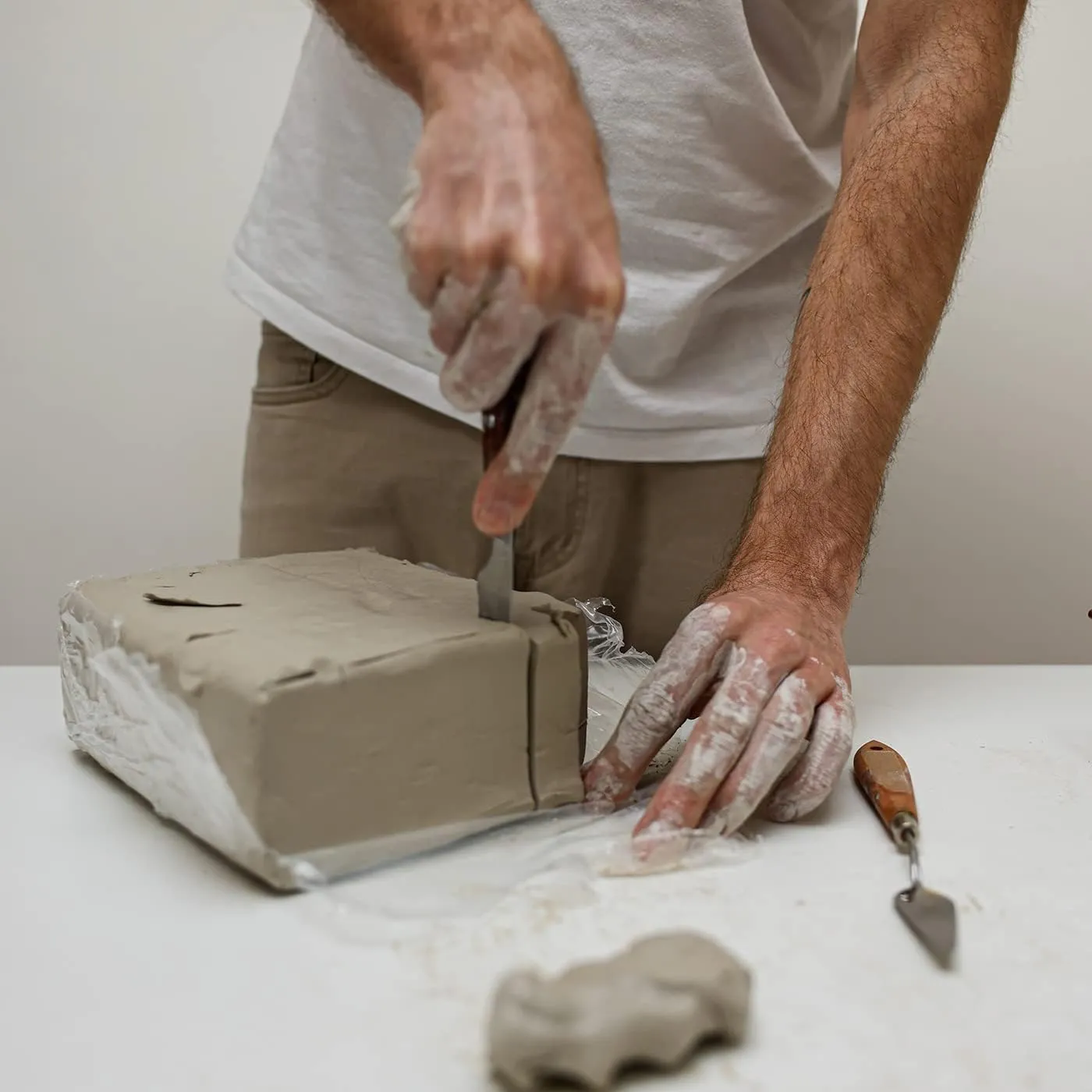 ReArt Natural Air-Dry Clay, for Sculpting, Wheel Throwing, Hand Building, All-Purpose Modeling Clay 10lbs for Sculpting (White 10LBs)