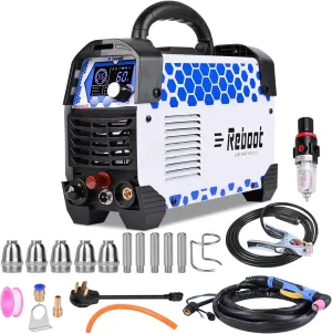 Reboot Plasma Cutter RBC6000DL PRO, 60 Amp Non Touch Pilot Arc Plasma Cutter Machine, 5/8 inch Clean Cut 4/5 inch Severance Cut, Dual Voltage 120V/240V with Consumables, Upgrade Digital Display