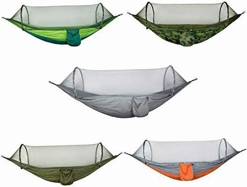 Recreation Portable Outdoor Camping Hammock with Mosquito Net Parachute Fabric Tent Backpacking Travel Survival Hunting Sleeping Bed hot Gifts for Hikers