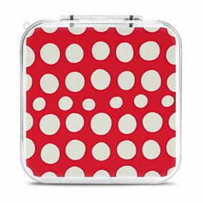 Red And White Polka Dots Switch Game Case Switch Game Holder Cartridge Case Storage 12 Games & 2 Micro Sd Card Slots, Travel Carry Cases, Portable Games Card Storage, Hard Shell, Buckle Closure