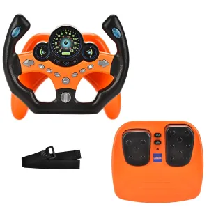 RedCrab Steering Wheels with Brake and Gas Pedals Toy for Kids,Pretend Driving Seat Toys with Light and Music,Simulated Driving for Toddlers,Baby Electric Early Learning Educational Toys