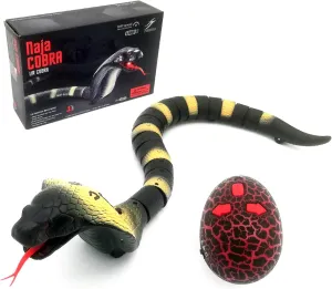 Remote Control Snake Toy, RC Realistic Cobra Joke Trick Prank, Electric Controlled Snake for Cat Pet, Kid's Boy's Adult's Funny Birthday Gift (Grey)