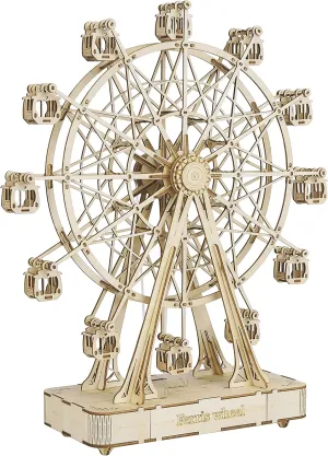 Rolife 3D Wooden Puzzle for Adults,Mechanical DIY Crafts Kits for Kids,Ferris Wheels Music Model Kits to Build,Brain Teaser Puzzles for Boys and Girls
