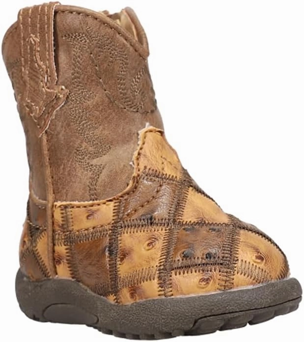 ROPER Toddler Boys Bird Blocks Checkered Square Toe Casual Boots Mid Calf - Brown