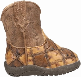 ROPER Toddler Boys Bird Blocks Checkered Square Toe Casual Boots Mid Calf - Brown