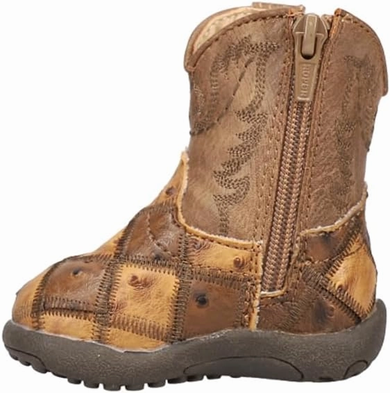 ROPER Toddler Boys Bird Blocks Checkered Square Toe Casual Boots Mid Calf - Brown