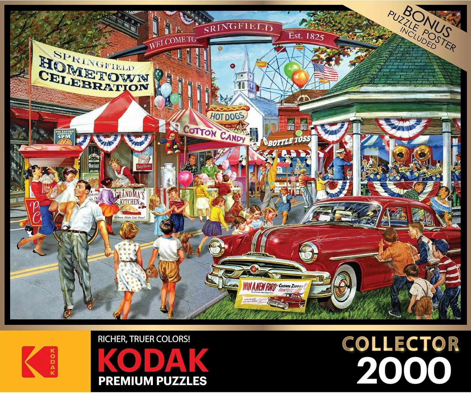 RoseArt - Kodak Premium Collector - Hometown Celebration - 2000 Piece Jigsaw Puzzle for Adults