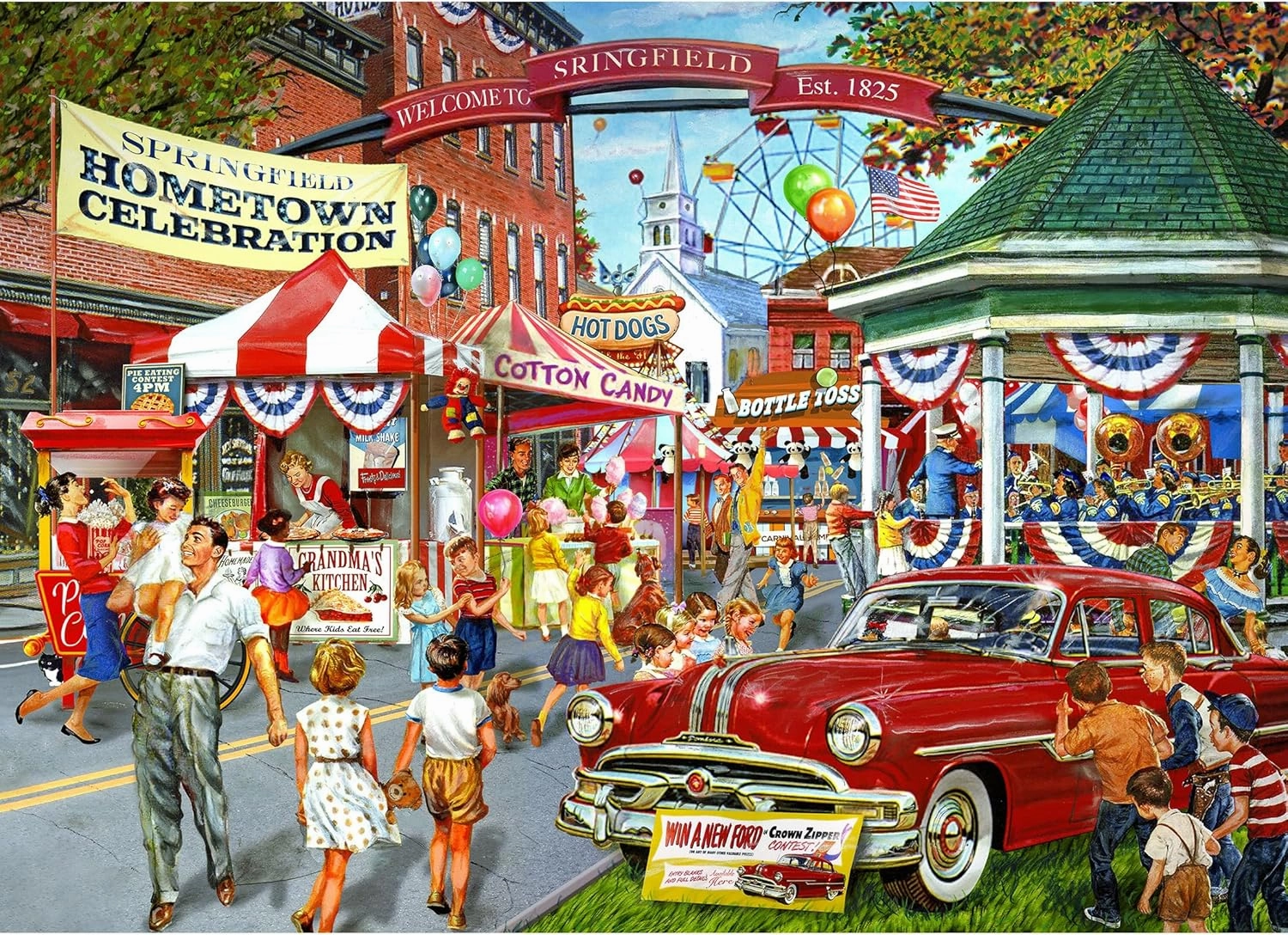 RoseArt - Kodak Premium Collector - Hometown Celebration - 2000 Piece Jigsaw Puzzle for Adults