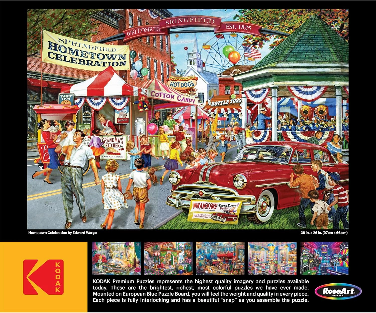 RoseArt - Kodak Premium Collector - Hometown Celebration - 2000 Piece Jigsaw Puzzle for Adults