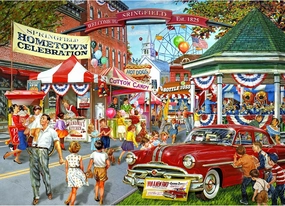 RoseArt - Kodak Premium Collector - Hometown Celebration - 2000 Piece Jigsaw Puzzle for Adults