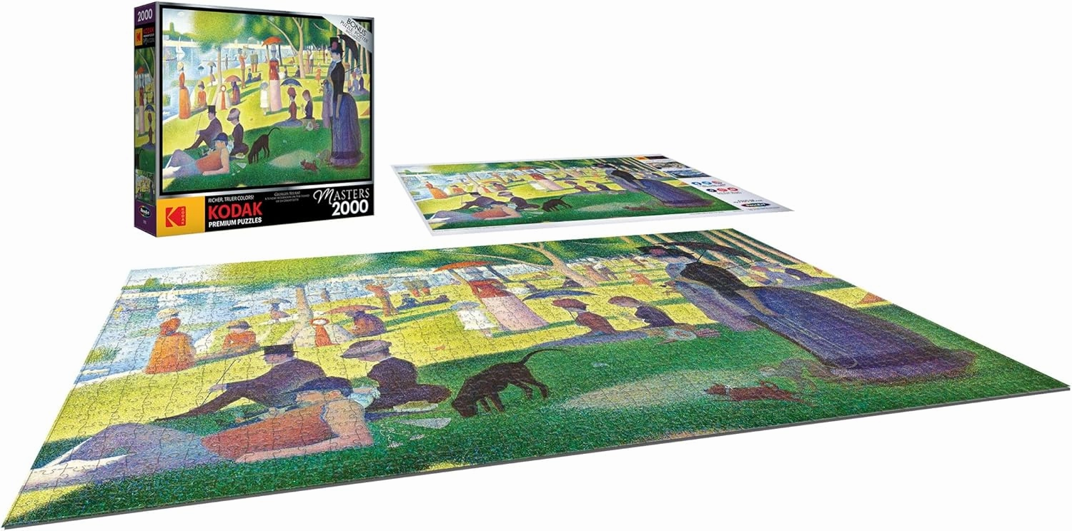 RoseArt - Kodak Premium Masters - A Sunday Afternoon on The Island of La Grand Jatte by Georges Seurat - 2000 Piece Jigsaw Puzzle for Adults