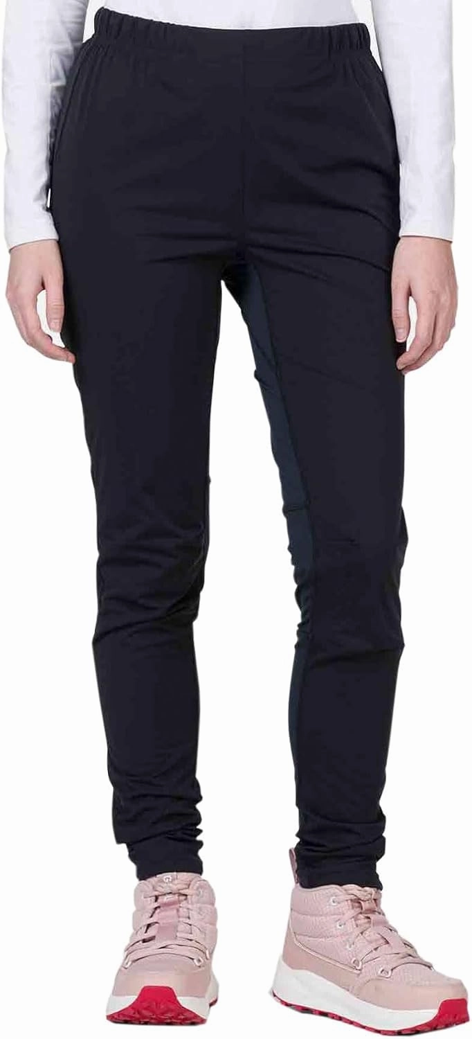 ROSSIGNOL Women's Poursuite Lightweight Windproof Waterproof Moisture-Wicking Classic Fit Activewear Hiking Ski Pants, Black, Large