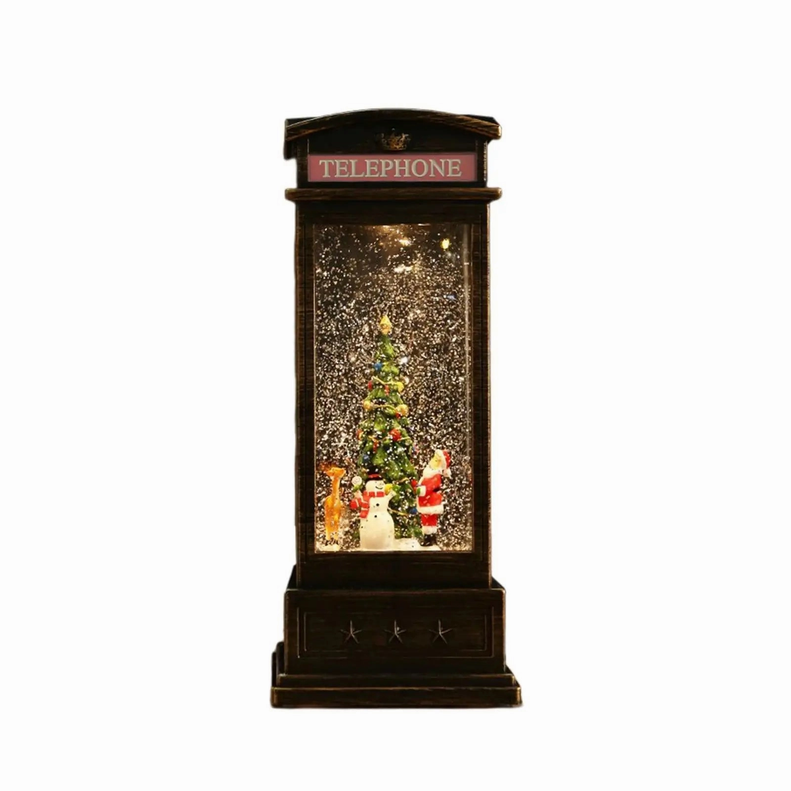 Rotating Christmas Tree Music Box Christmas Eve Crystal Ball Floating Snowflake Shining Toy Ornaments Table Decoration