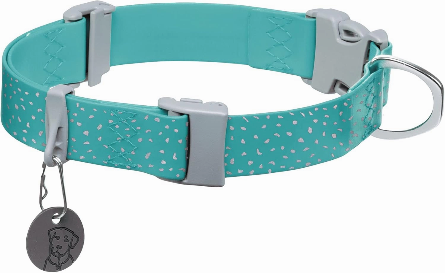 Ruffwear, Confluence Dog Collar, Waterproof and Stink Resistant, Aurora Teal, 14"-20"