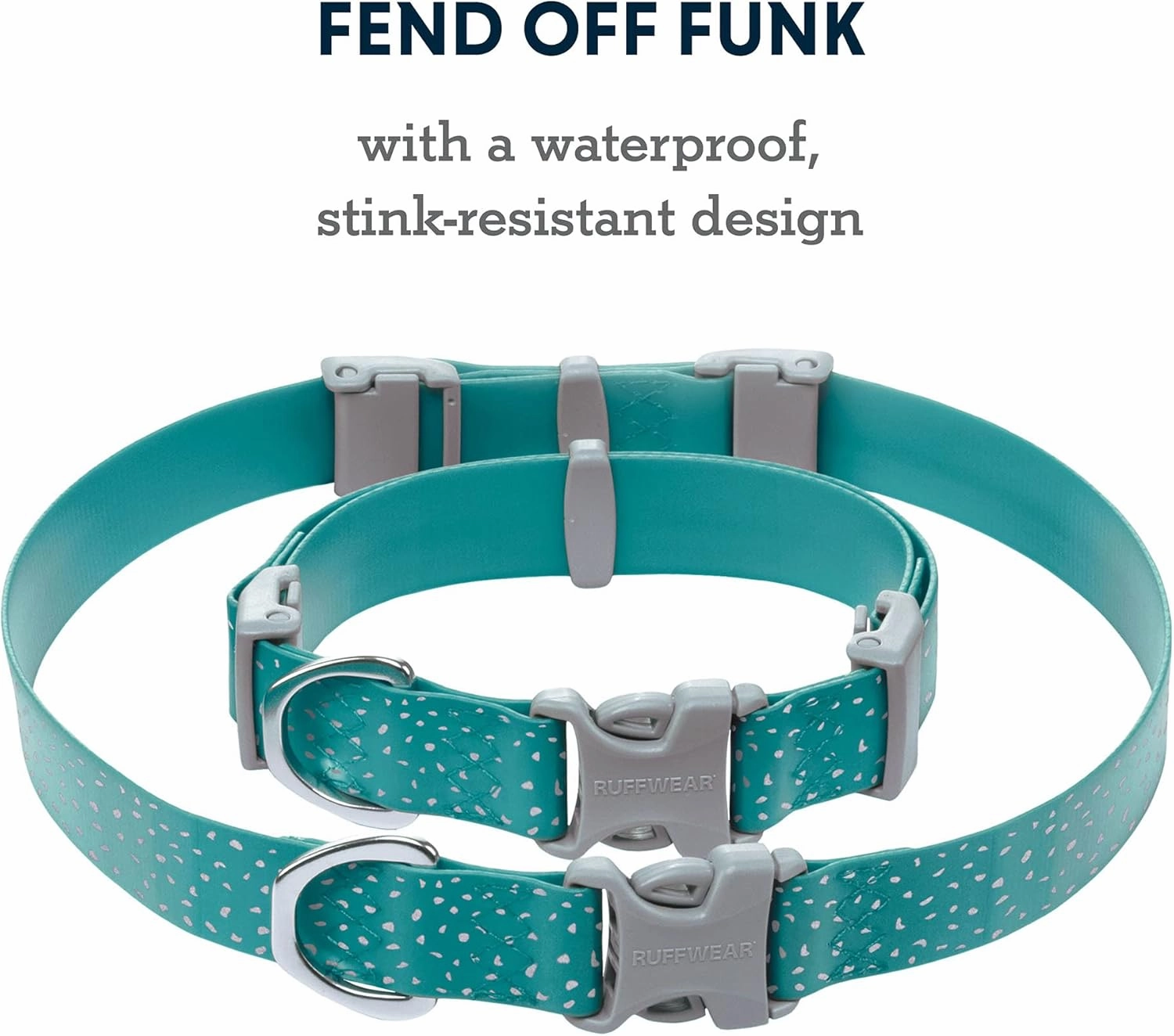Ruffwear, Confluence Dog Collar, Waterproof and Stink Resistant, Aurora Teal, 14"-20"