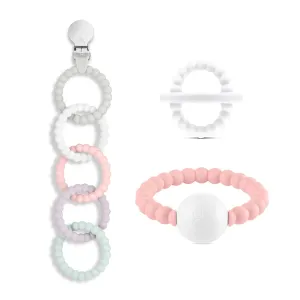 Ryan & Rose Cutie Clinks Attachable Teether Chew Toy for Babies (Ultimate Teething Set (Precious))