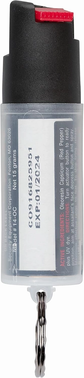 SABRE RED Pepper Spray with Key Ring, Police Strength Pepper Spray, 25 Bursts (Up to 5x Other Brands), 10-Foot (3-Meter) Range