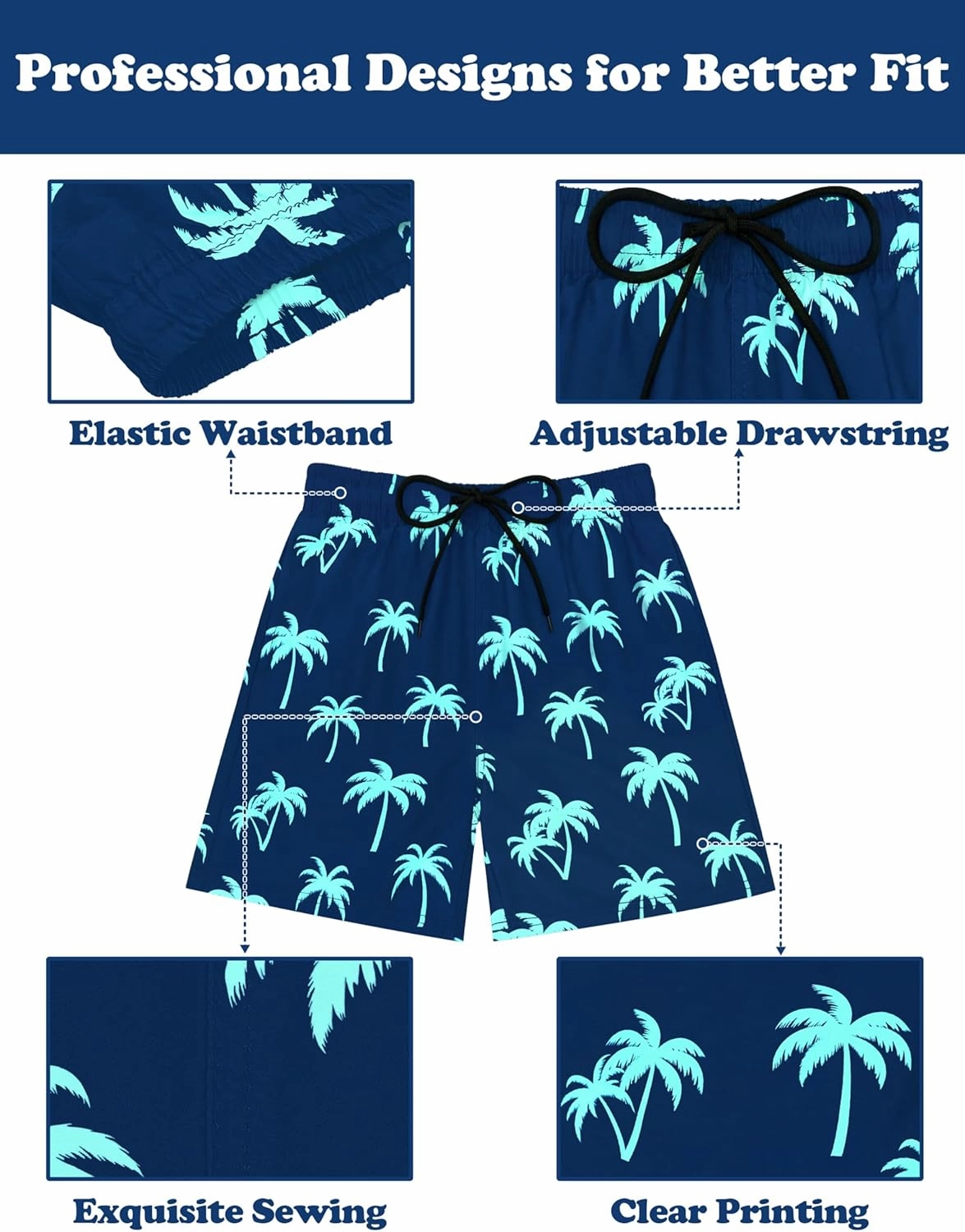 Sarfel Boys Swim Trunks with Compression Liner Kids Swimsuits Boys Bathing Suit Kids Board Shorts Teen Boy Quick Dry Shorts