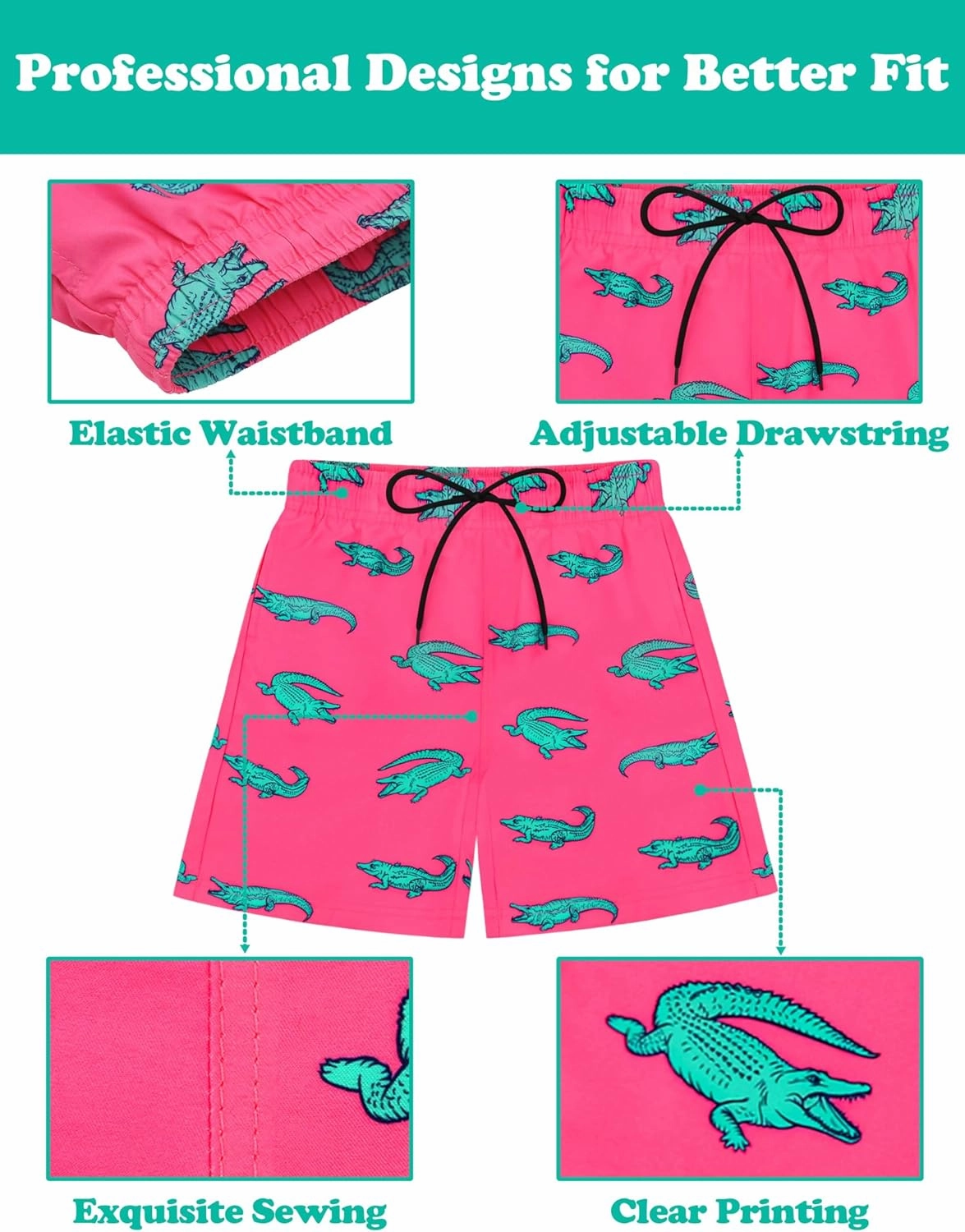 Sarfel Boys Swim Trunks with Compression Liner Kids Swimsuits Boys Bathing Suit Kids Board Shorts Teen Boy Quick Dry Shorts