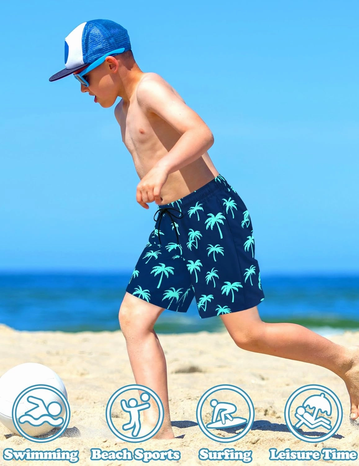 Sarfel Boys Swim Trunks with Compression Liner Kids Swimsuits Boys Bathing Suit Kids Board Shorts Teen Boy Quick Dry Shorts