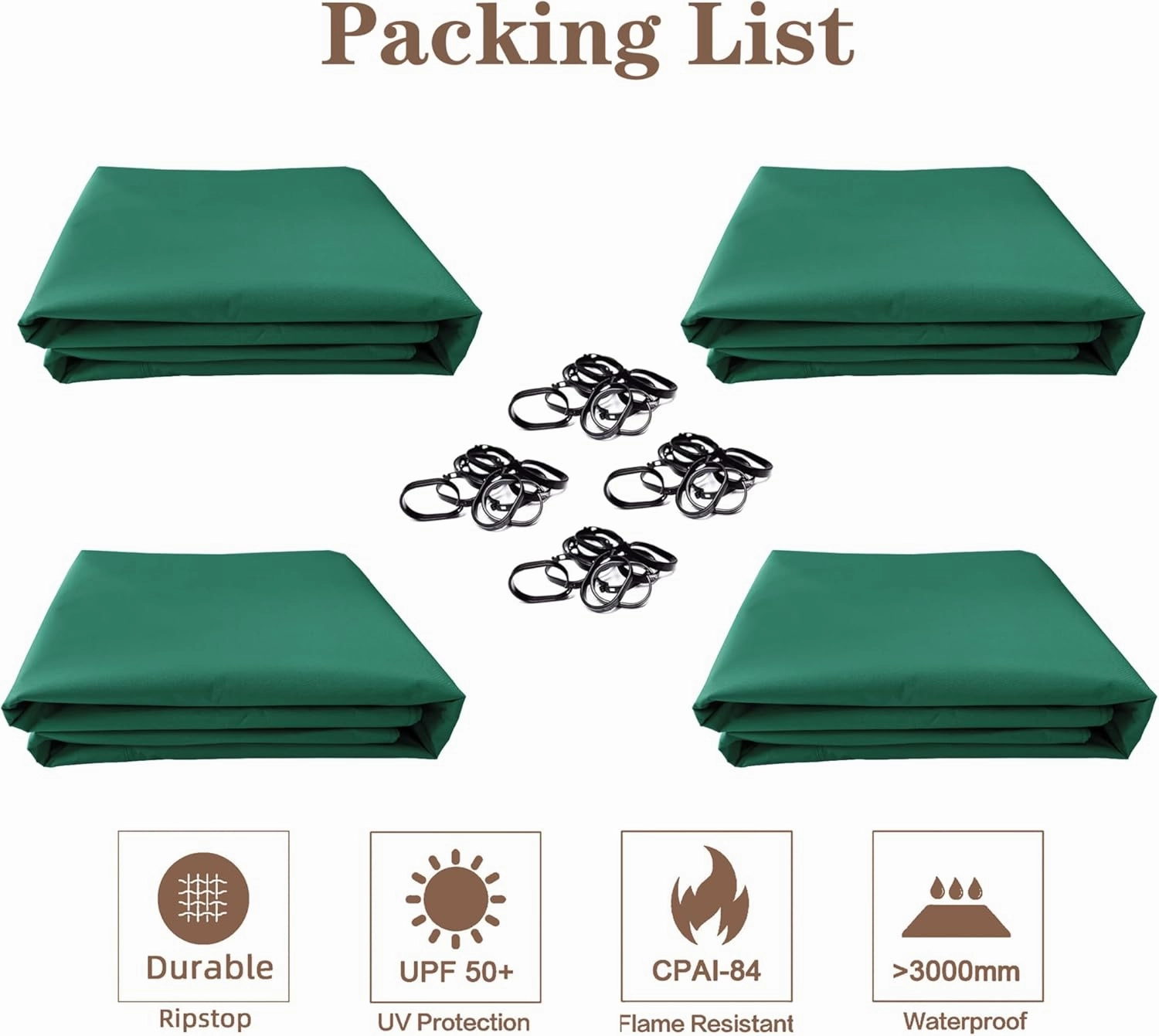 SCOCANOPY Forest Green 10' x 12' Gazebo Privacy Curtain Set Fit for Lowe's Allen Roth 10X12 Gazebo Model #GF-12S004B-1 / GF-12S004BTO/ TPGAZ17-002/TPGAZ2303
