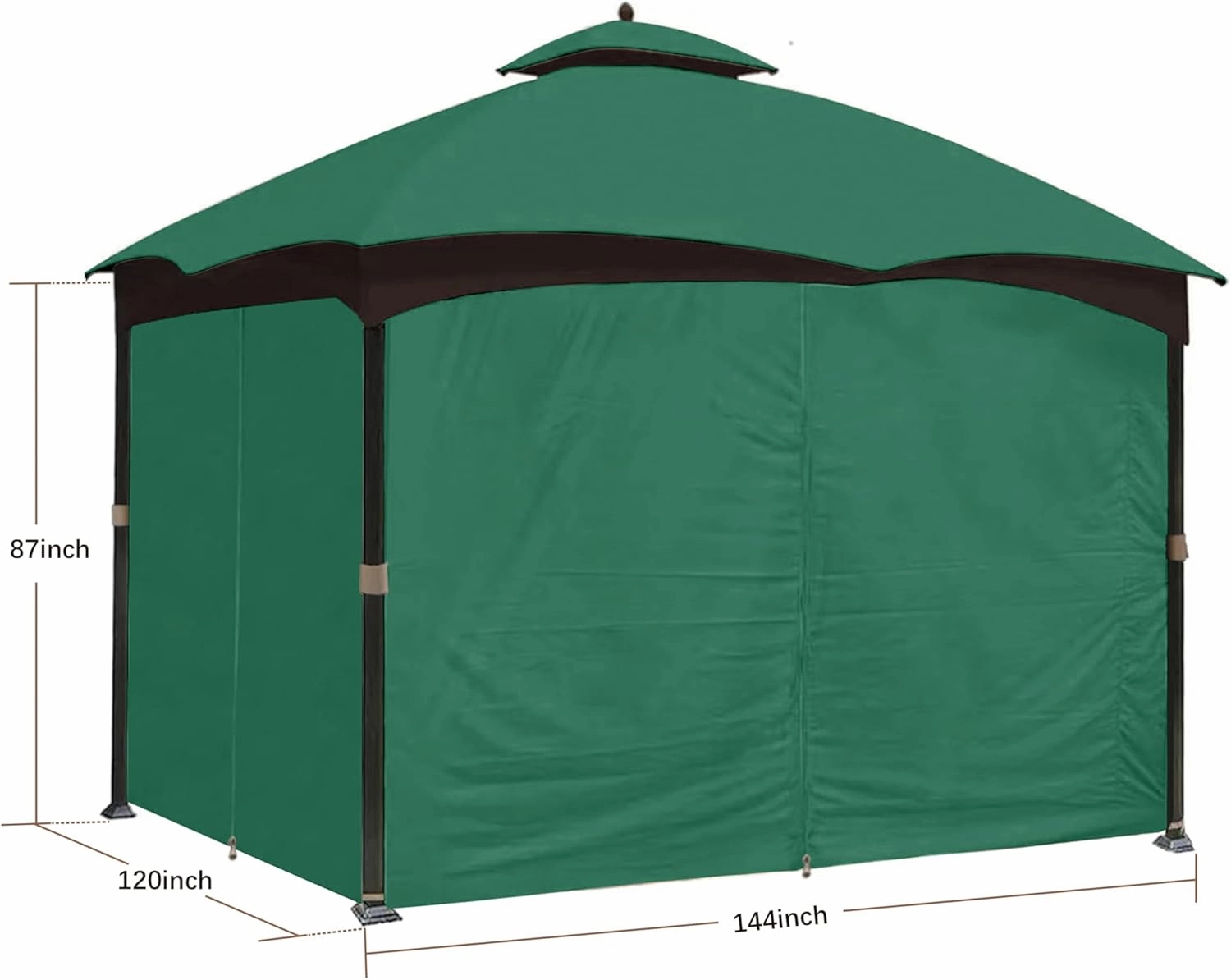 SCOCANOPY Forest Green 10' x 12' Gazebo Privacy Curtain Set Fit for Lowe's Allen Roth 10X12 Gazebo Model #GF-12S004B-1 / GF-12S004BTO/ TPGAZ17-002/TPGAZ2303
