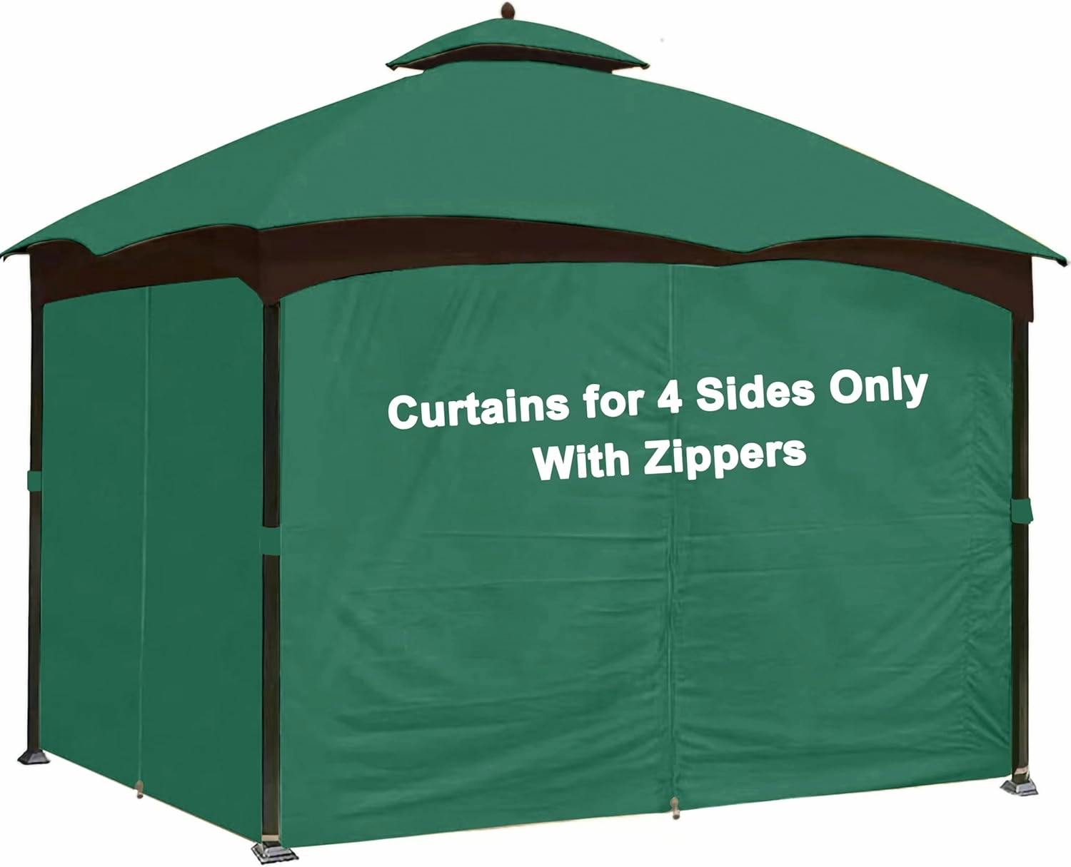 SCOCANOPY Forest Green 10' x 12' Gazebo Privacy Curtain Set Fit for Lowe's Allen Roth 10X12 Gazebo Model #GF-12S004B-1 / GF-12S004BTO/ TPGAZ17-002/TPGAZ2303