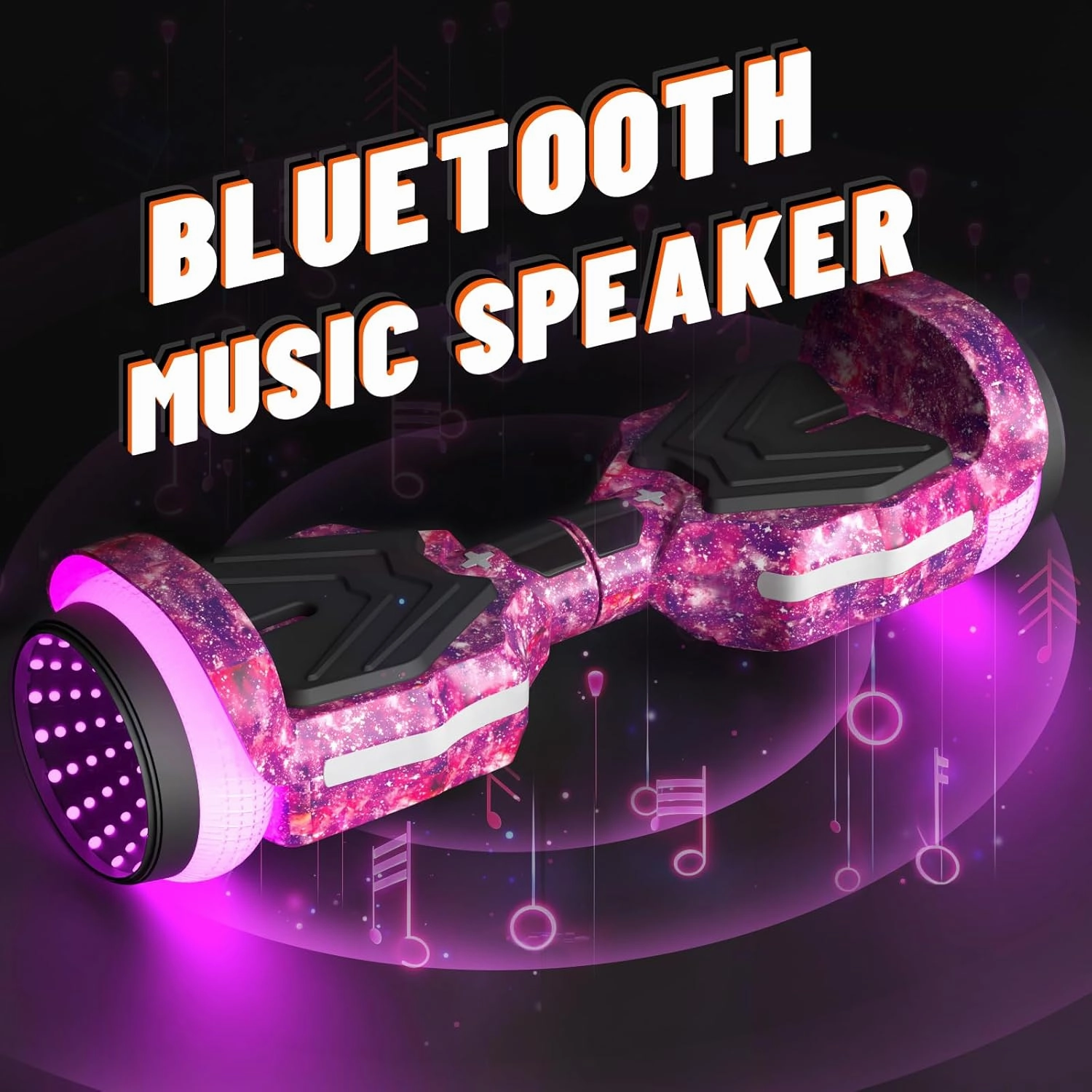 Scooter, Colorful LED Light-Up Wheels, Bluetooth Speakers and APP, Dual 250W Motors, 8.5 mph Max Speed & 8.5 Miles Max Range, Gifts for Kids Adults Girls Boys