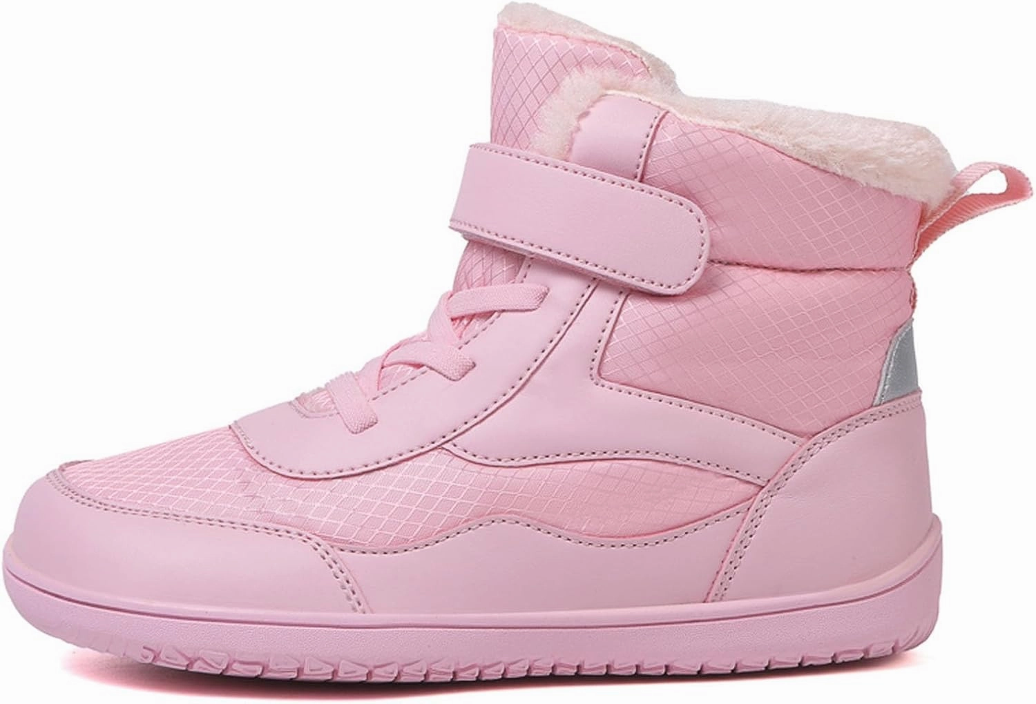 SECHRITE Toddler Barefoot Boots Girls Boys Winter Barefoot Shoes Waterproof Ankle Snow Boots High Top Outdoor Minimalist Wide Sneakers for Cold Weather Naturally Splay