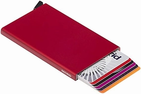 Secrid Card Protector Very Slim Credit Card Holder/Wallet with RFID Protection, with one Click All 6 Cards Slide Out Gradually (Red)
