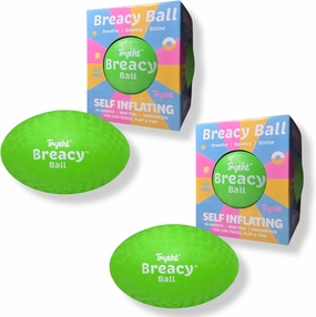 Self Inflating Ball 5", Rubber New Feel Breacy Ball, Hi Bouncy, Never Need Pump, Neon Green, Playground Balls, Handball, Dodgeballs, Picnic and School Play in and Outdoor