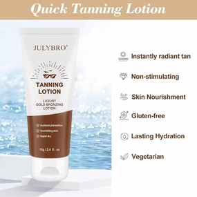 Self Tanner for Natural Looking Tan, Sunless Tinted Tanning Lotion for Medium to Dark, Moisturizing Bronzing Lotion with Instant Glow, 2.4 Fl. Oz.