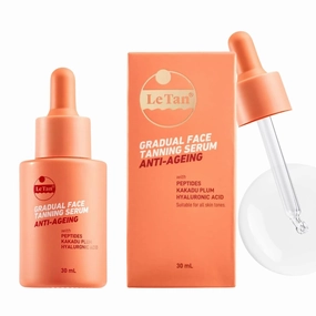 Self Tanning Drops by Le Tan | Anti Aging Self Tan Intense Hydration Minimizes Fine Lines & Wrinkles, Restores Skin Elasticity with Hyaluronic Acid, Kakadu Plum Sun Kissed Look 1oz (Anti Aging)