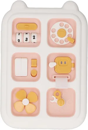 Sensory Board Toy Travel Sensory Toy for Toddlers with Colorful Adhesive Strips Boy (Coral Pink)