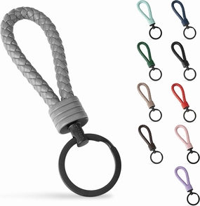 SERASAR | Leather Keychain [Strong] with Stainless Steel Key Ring - Additional Rings for Small Keys - With Gift Box