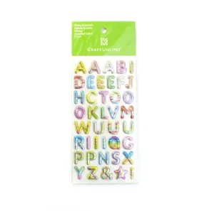 Shinny Embossed Alphabeth Letter Stickers
