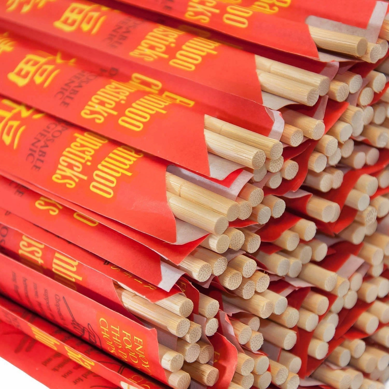 Shop&Save Bag Of 240 Pairs Premium Disposable Bamboo Chopsticks, 9" Sleeved and Separated, UV Treated, Bag of (240)