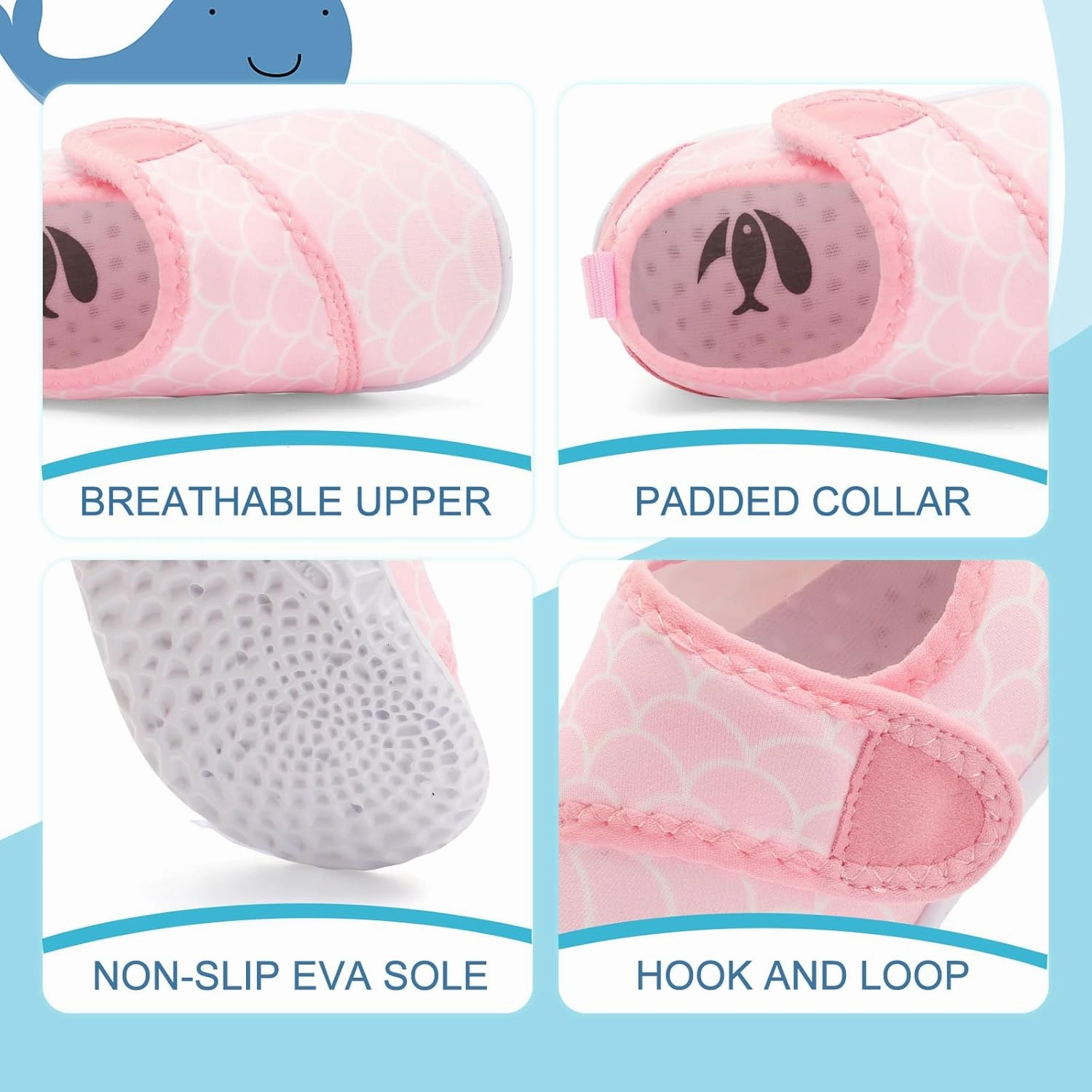 shopUAL Toddler Water Shoes Kids Girls Boys Beach Aqua Socks Skin Barefoot Walking Water Shoes Quick Dry Non-Slip Breathable Swim Pool Surf