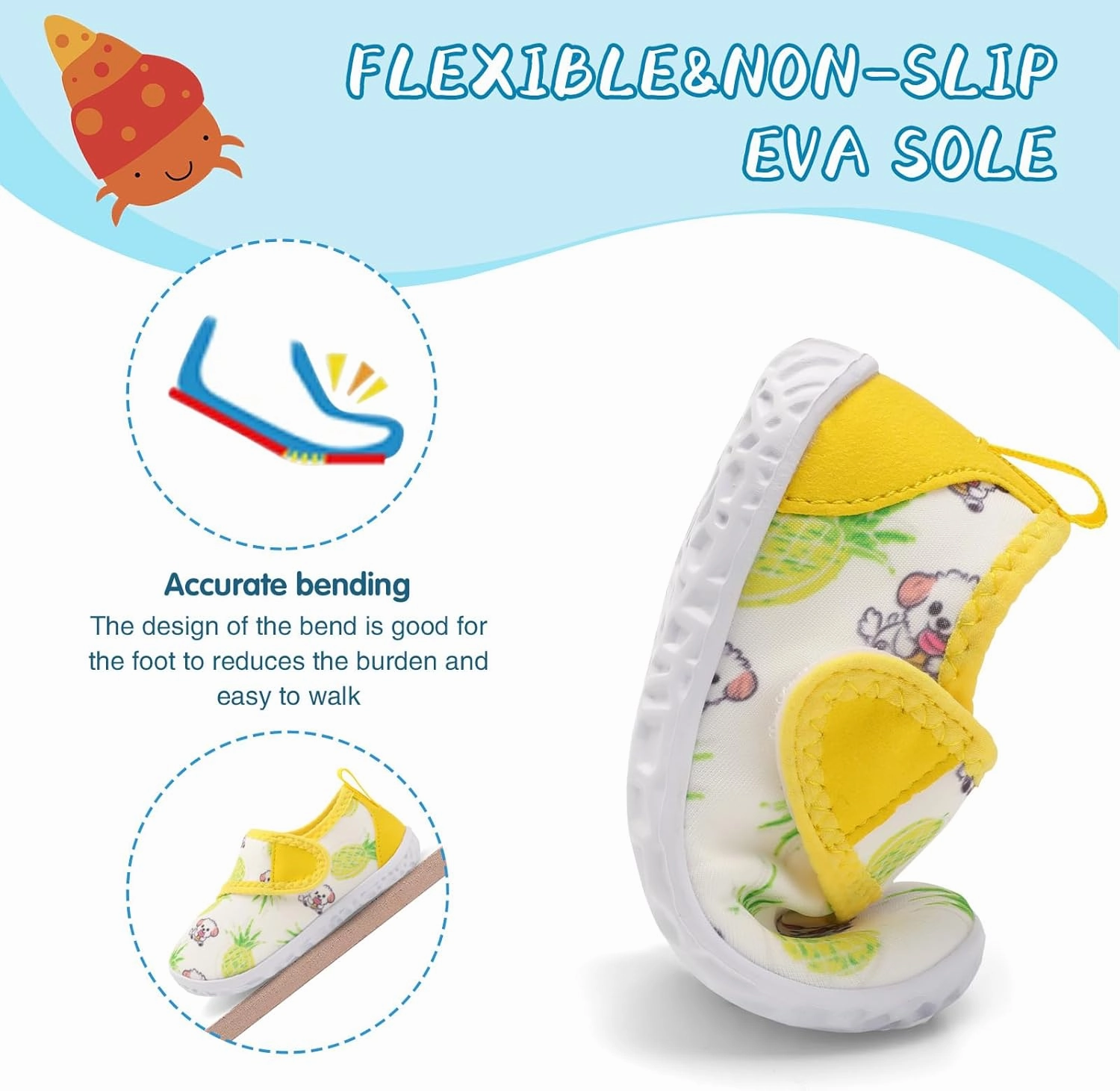 shopUAL Toddler Water Shoes Kids Girls Boys Beach Aqua Socks Skin Barefoot Walking Water Shoes Quick Dry Non-Slip Breathable Swim Pool Surf