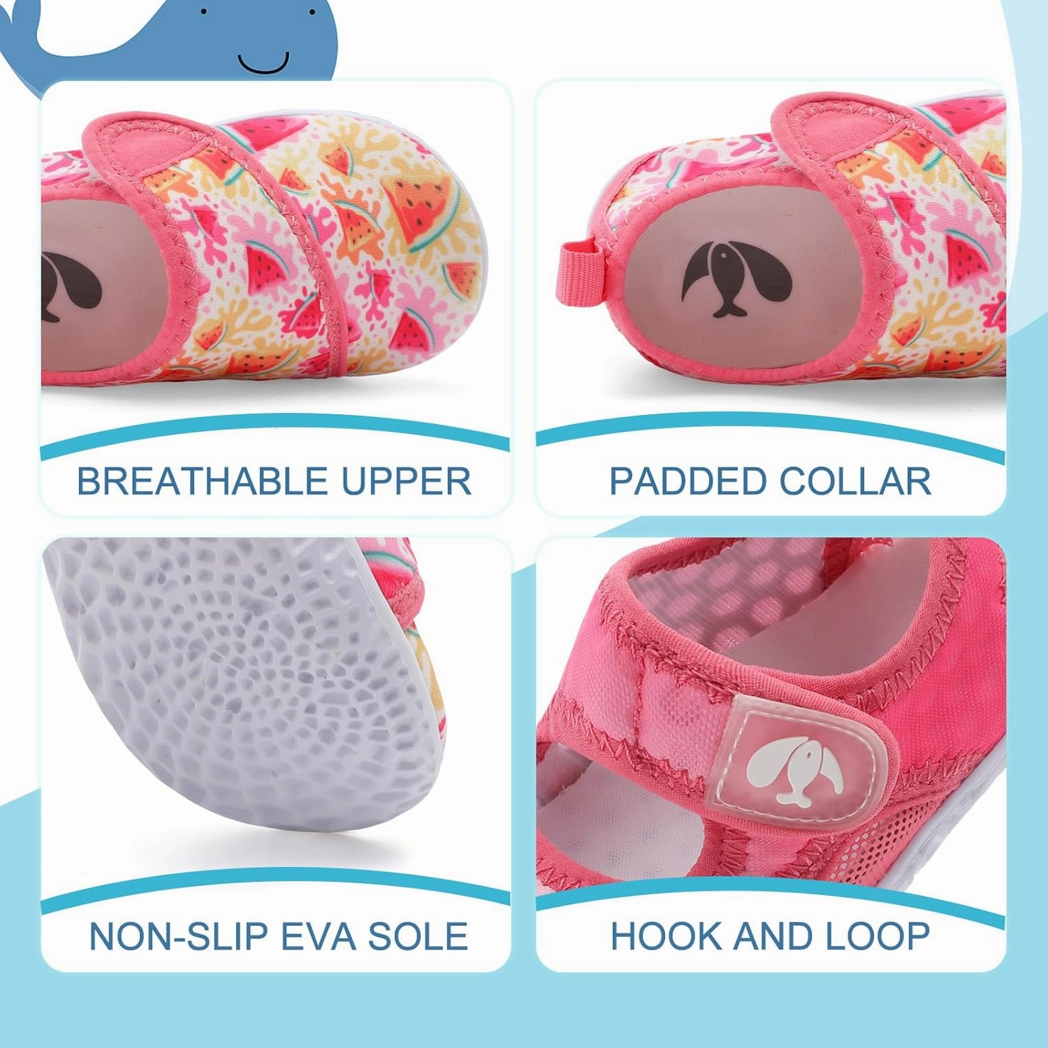 shopUAL Toddler Water Shoes Kids Girls Boys Beach Aqua Socks Skin Barefoot Walking Water Shoes Quick Dry Non-Slip Breathable Swim Pool Surf