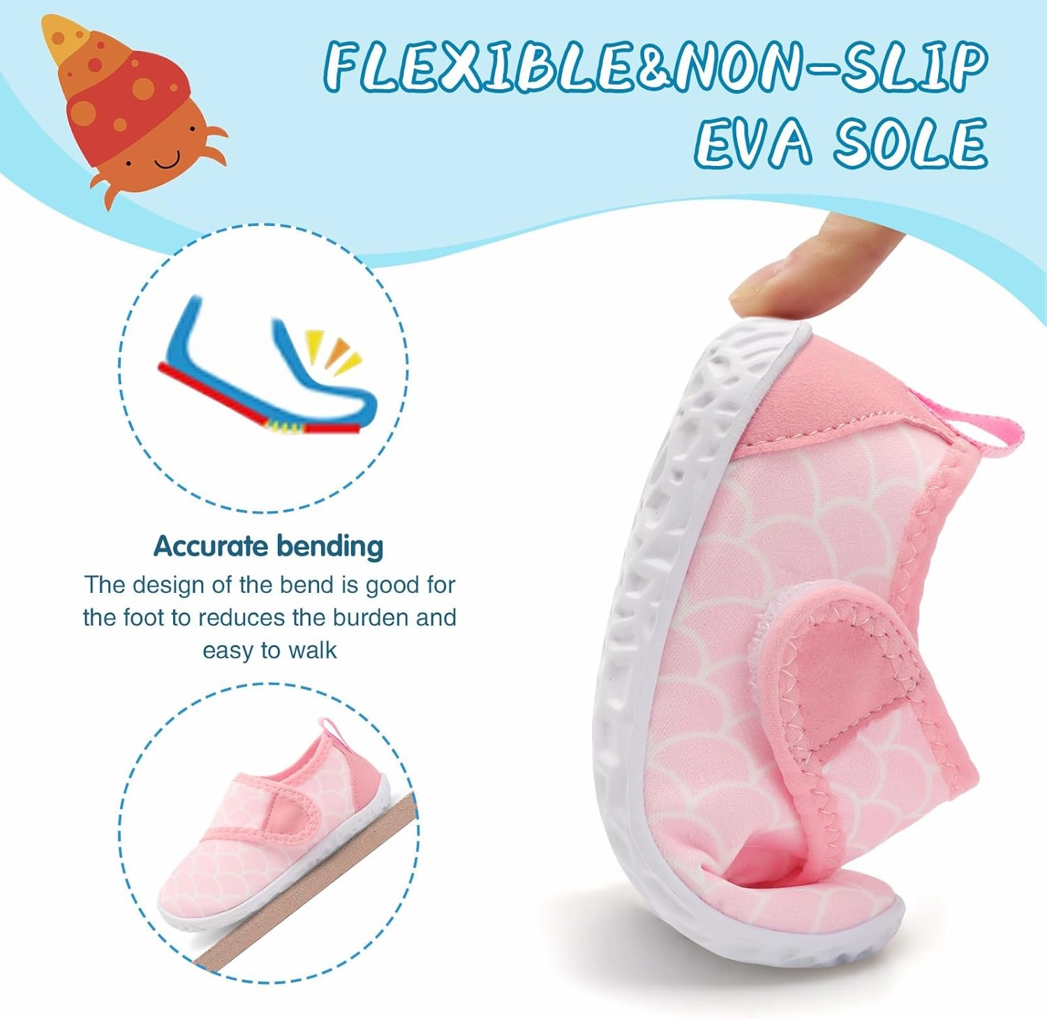 shopUAL Toddler Water Shoes Kids Girls Boys Beach Aqua Socks Skin Barefoot Walking Water Shoes Quick Dry Non-Slip Breathable Swim Pool Surf