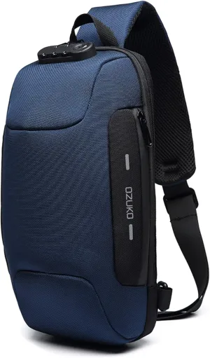 Shoulder Knapsack, Men Outdoor Shoulder Bag Water-Resistant Ox Cloth Chest Pack Fashion Burglarproof Chest Bag