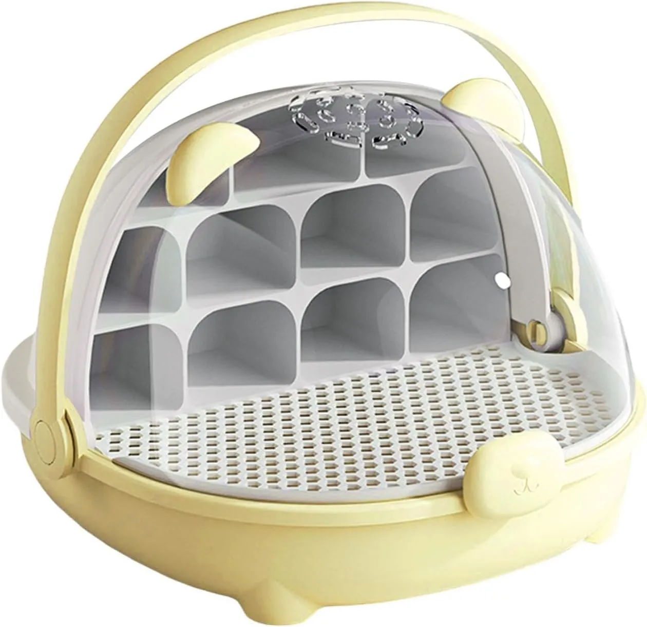 Silkworm Breeding Box Silkworm Transport Container Easy to Observe Portable Observation Cabin Small Animal Breeding Container, Yellow