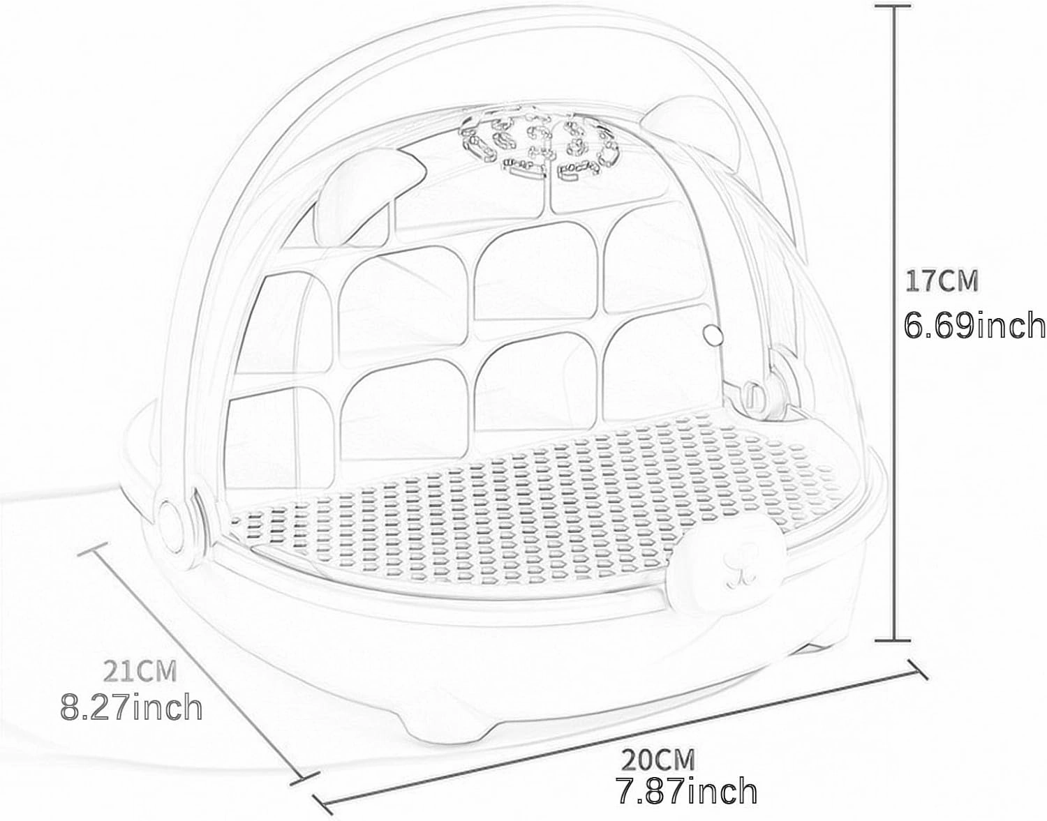 Silkworm Breeding Box Small Animal Breeding Case,Observation Cabin Portable Silkworm Transport Container Reptile Feeding Box, Gray
