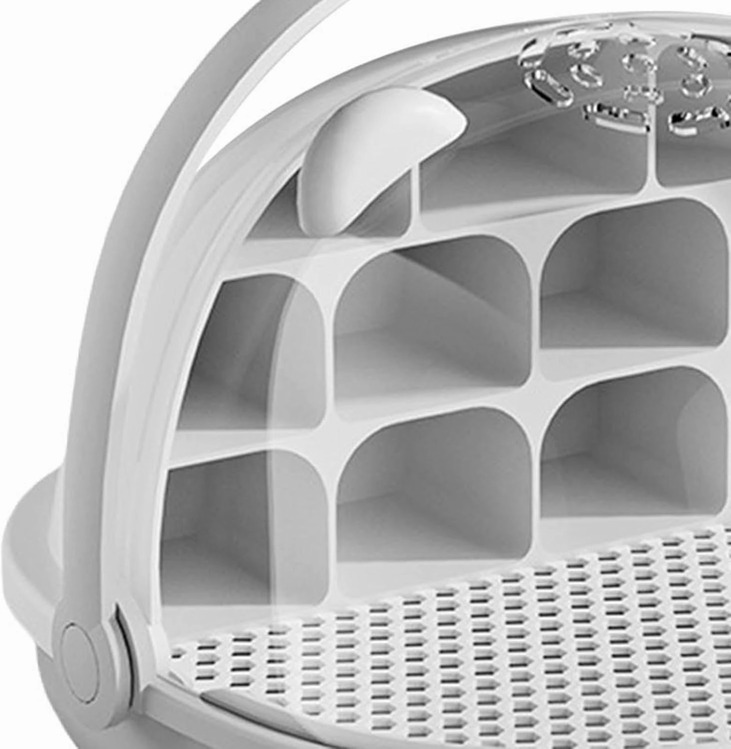 Silkworm Breeding Box Small Animal Breeding Case,Observation Cabin Portable Silkworm Transport Container Reptile Feeding Box, Gray