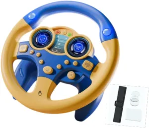 Simulated Driving Controller Simulation Steering Wheel Toy Interactive Steering Wheel Toy for Interaction 2 Years  , Blue